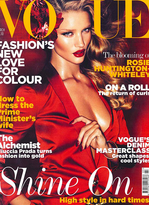 rosie huntington whiteley vogue cover. makeup Vogue UK Cover for